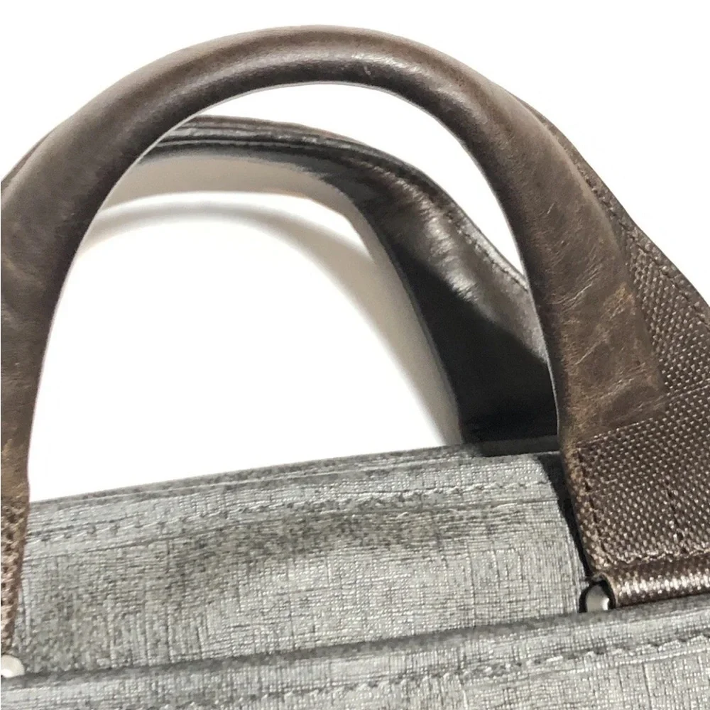 Tumi Alpha 2 T-Pass Laptop Bag Briefcase Earl Gray-Brown Leather